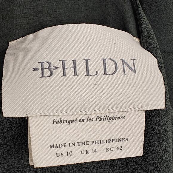 BHLDN Marta Crepe Dress Size 10 Forest Green High Neck Evening Wedding NWT $220 - Picture 4 of 12